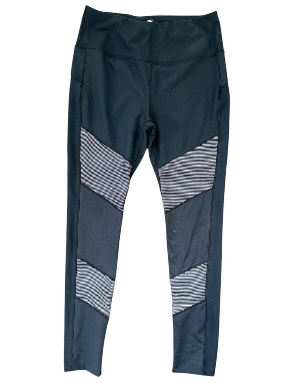 Vintage Avia Cyber Y2K Striped Paneled Active Leggings